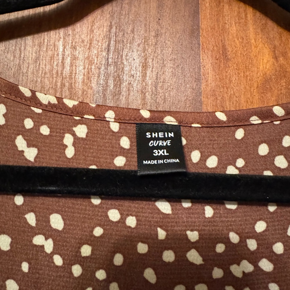 Women’s Brown and White Spotted Plus Size Dress - Size 3X - Picture 4 of 5